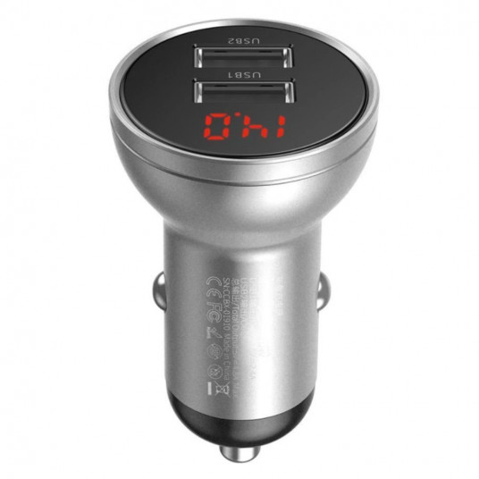  MOBILE CHARGER CAR 24W 4.8A/SILVER CCBX-0S BASEUS 