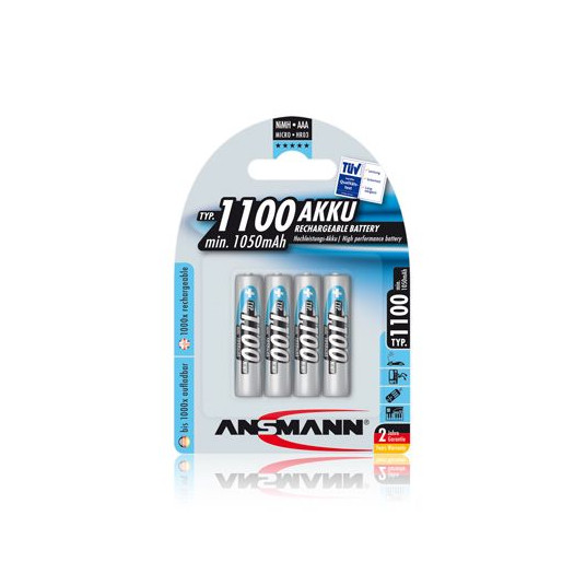  Elementai ANSMANN R3 (AAA) 1.2V 1100mAh 