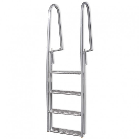 Prieplaukos / baseino kopėčios, 4 laiptelių, aliuminis, 167 cm