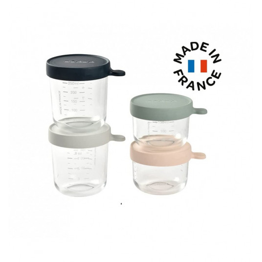 Stiklinių indelių rinkinys Beaba (2 x 150/2 x 250 ml) 