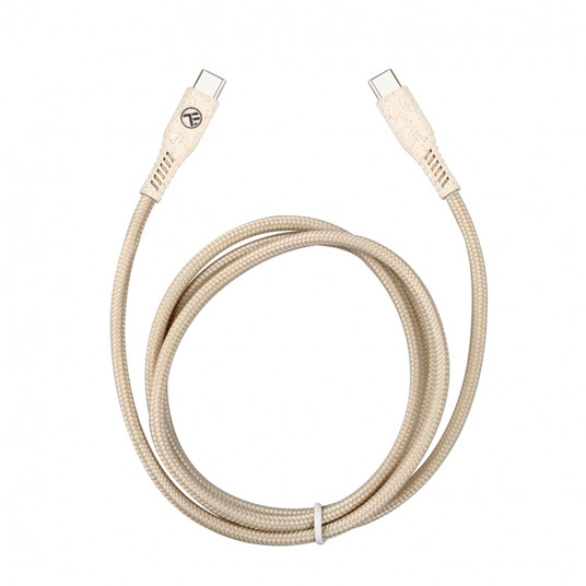  Tellur Green Data Cable Type-C to Type-C 3A PD60W 1m nylon cream 