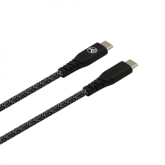  Tellur Green Data cable Type-C to Type-C 3A PD60W 1m nylon black 