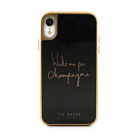 Premium tempered glass back cover for iPhone XR Karra Champagne (Black)