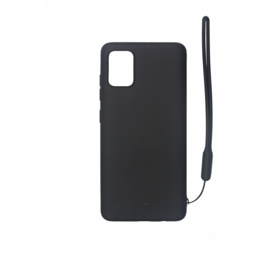 Dėklas Candy Silicone back cover with string for Samsung Galaxy A51 (Black)