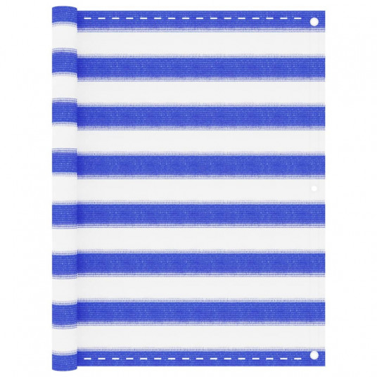 Balkono pertvara, mėlynos ir baltos spalvos, 90x300cm, HDPE