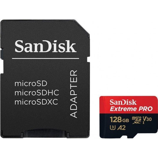  SanDisk microSDXC Extreme Pro 128GB 200/90 MB/s A2 C10 V30 UHS-I U3 