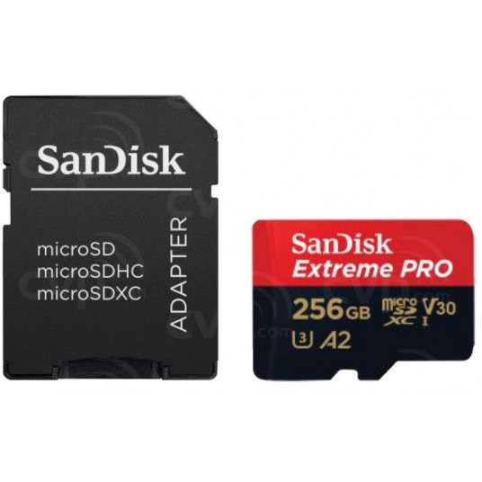  SanDisk microSDXC Extreme Pro 256GB 200/140 MB/s A2 C10 V30 UHS-I U3 