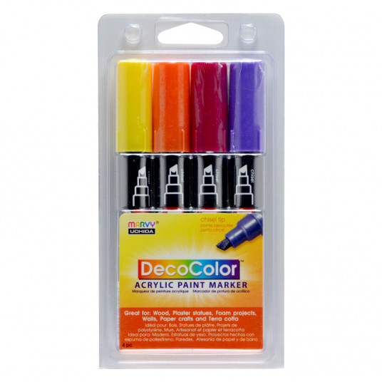  Akriliniai markeriai "Marvy Decocolor Acrylic" 315-4E Bright. 4 vnt 