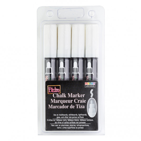  Kreidiniai markeriai Marvy Bistro Chalk Marker 480-4W  4vnt. 