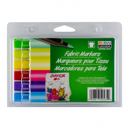 Markeriai tekstilei teptukiniu galiuku "Fabric Marker Brush" 530-6D Brilliant 6vnt.,