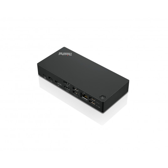 Universal USB USB-C Dock (Max displays: 3/Max resolution: 4K/60Hz/Supports: 2x4K/60Hz/1xEthernet LAN (RJ-45)/2xDP 1.4/1xHDMI 2.0/3xUSB 3.1 (1 always-on) 2xUSB 2.0/1xUSB-C/1x3.5mm combo jack/Input power: 135W/90W/Output Power: 100W/65W) Lenovo