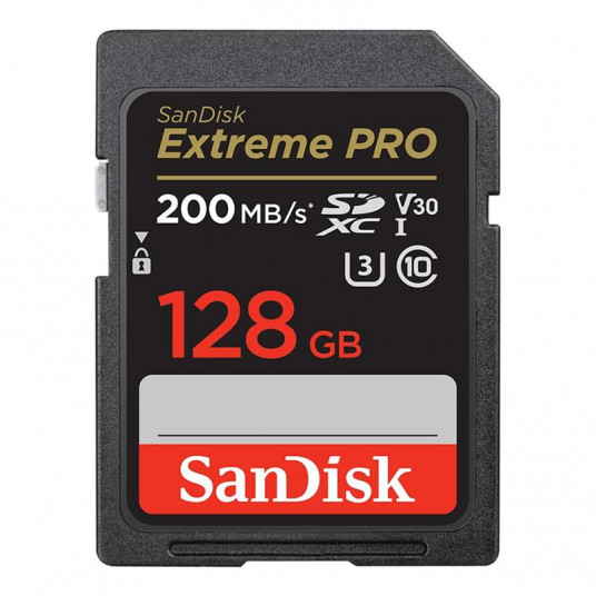  SanDisk SDXC 128GB Extreme Pro 200/90 MB/s V30 UHS-I U3 