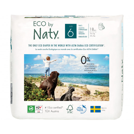  Eco by NATY sauskelnės-kelnaitės 6 dydis 16+kg 18 vnt. 
