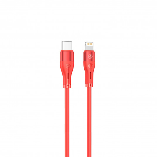  Tellur Silicone Type-C to Lightning cable PD30W 1m red 
