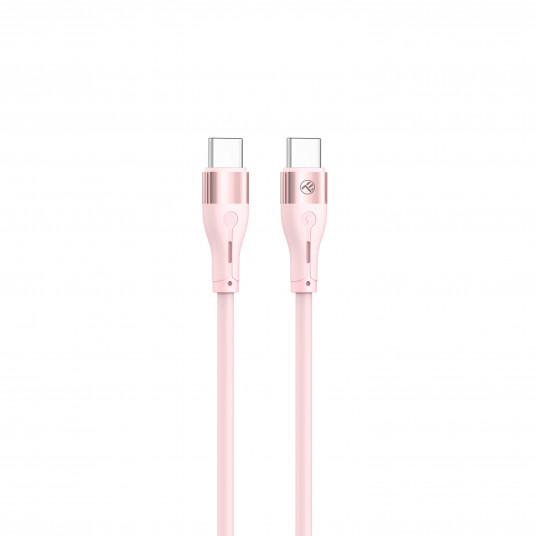 Tellur Silicone Type-C to Type-C cable PD60W 1m pink