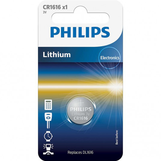  Battery Philips CR1616 Lithium 3 V (16.0 x 1.6) 