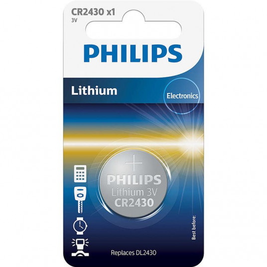  Battery Philips CR2430 Lithium 3 V (24.5 x 3.0) 