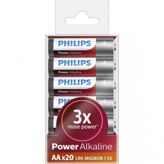  Battery Philips Power Alkaline AA 20-blister 