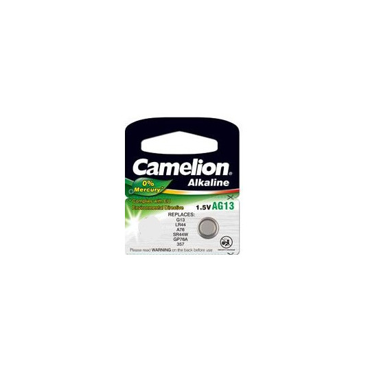  Camelion AG13/LR44/357, Alkaline Buutoncell, 1pcs 