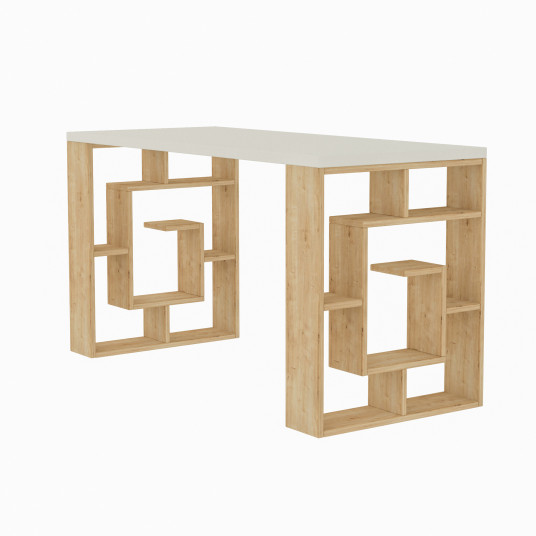  Stalas Hanah Home Maze - Baltas, ąžuolas 
