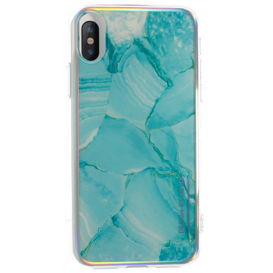  Devia Landscape Silicone Back Case For Apple iPhone X / XS Blue - Green 