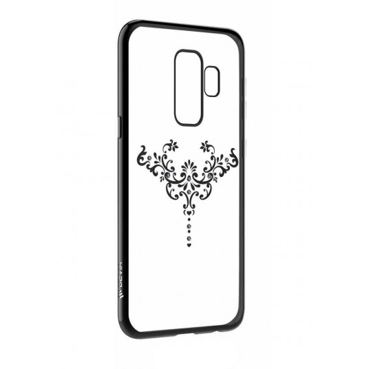  Devia Crystal Iris Silicone Back Case With Swarovsky Crystals For Samsung G965 Galaxy S9 Plus Black 