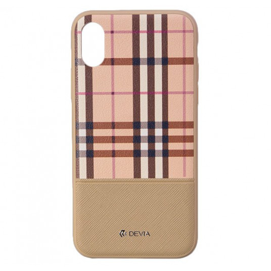  Devia Lattice Silicone Back Case For Apple iPhone X / XS Brown 