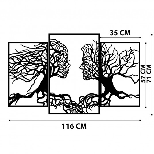  Metalinė dekoracija Wallxpert Love Tree - Juodas 