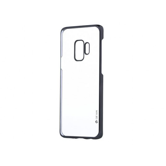 Devia Glitter Soft Silicone Back Case For Samsung G965 Galaxy S9 Plus Transparent - Black