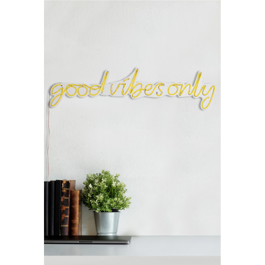 Dekoratyvinis LED apšvietimas Wallxpert Good Vibes Only - Geltona