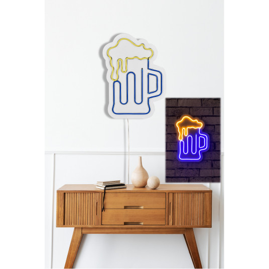  Dekoratyvinis LED apšvietimas Wallxpert Beer Glass - Mėlyna, geltona 