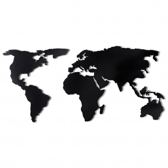  Metalinė dekoracija Wallxpert World Map Silhouette XL - Juodas 