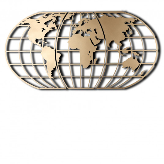  Metalinė dekoracija Wallxpert World Map Globe - Auksas 