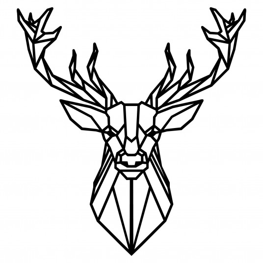  Metalinė dekoracija Wallxpert Deer4 - Juodas 