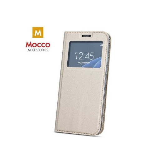  Mocco Smart Look Magnet Book Case With Window For Apple iPhone X / XS Gold 