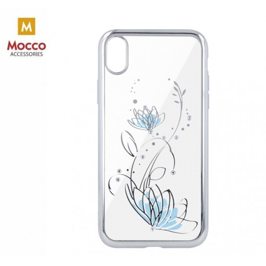  Mocco Electro Diamond Silicone Case for Apple iPhone XS Max Silver - Transparent 