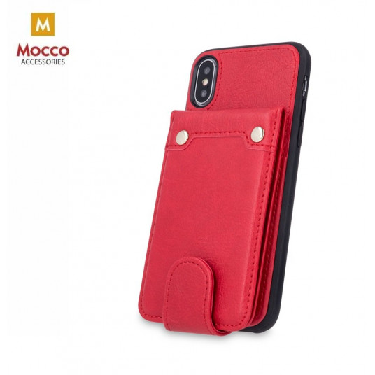  Mocco Smart Wallet Eco Leather Case - Card Holder For Apple iPhone XS Max Red 