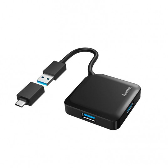  USB Hub Hama 4 port USB 3.2 Gen 1 + USB-C Adapter 