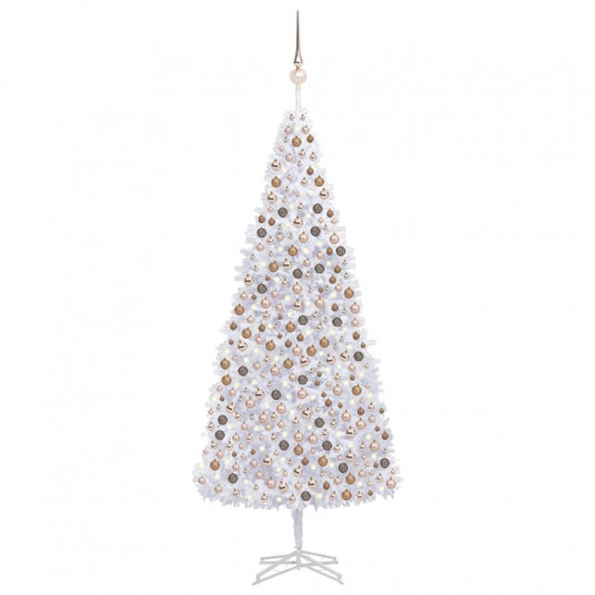  Dirbtinė Kalėdų eglutė su LED ir žaisliukais, balta, 500cm 