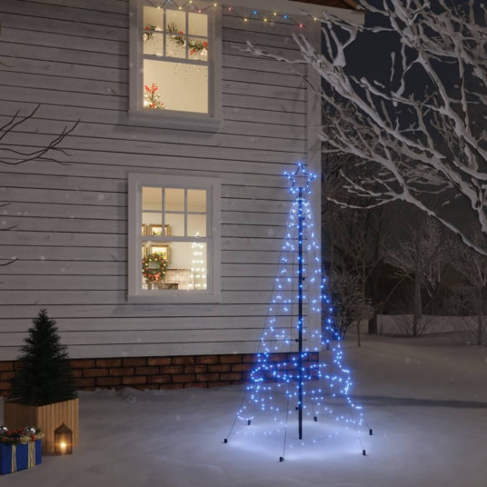 Kalėdų eglutė su kuoliuku, mėlynos spalvos, 200LED, 180cm