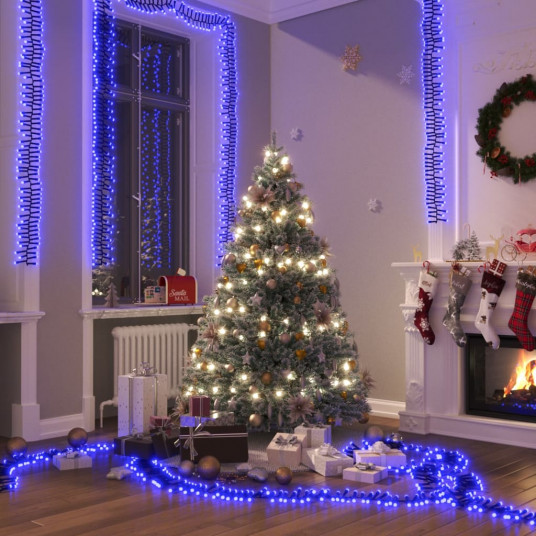  LED lempučių girlianda, 20m, PVC, 1000 mėlynų LED, tanki 