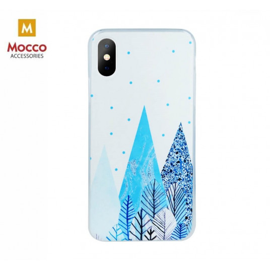 Mocco Trendy Winter Silicone Back Case for Apple iPhone X / XS Forest Winter Motif