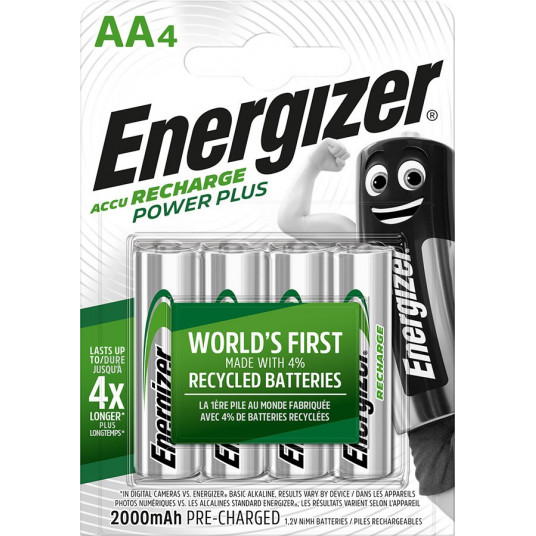  Energizer Accu Recharge Power Plus 2000 AA BP4 Įkraunama baterija Nikelio-metalo hidridas (NiMH) 