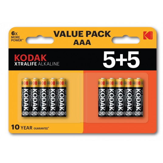 Kodak XTRALIFE Alkaline AAA Battery 10 (5+5 pack) 
