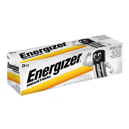  Energizer Industrial Vienkartinė baterija D LR20 Šarminis 1,5 V 12 vnt 