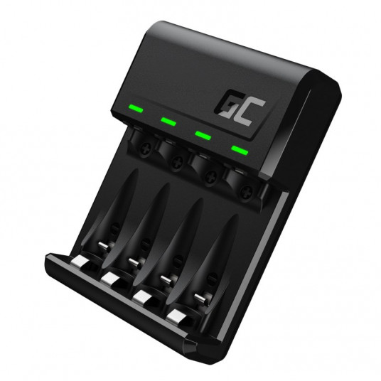  Akku Ladegerät Green Cell VitalCharger Ni-MH AA/AAA microUSB USB-C Port Black 