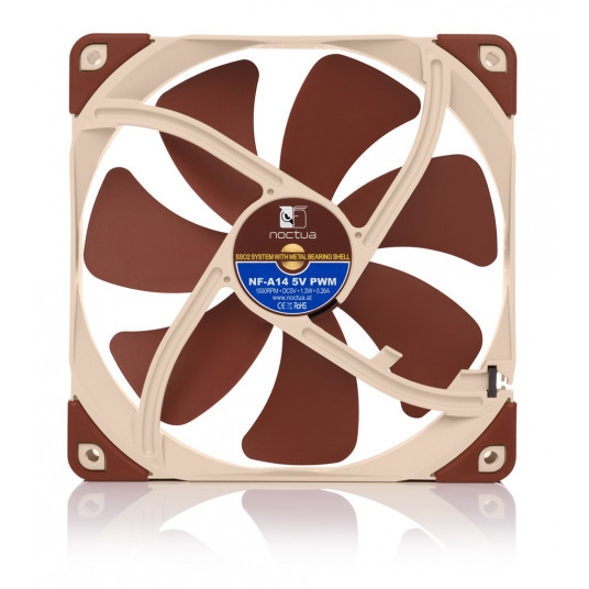  Noctua NF-A14 Kompiuterio korpusui Ventiliatorius 14 cm Rusvai gelsvas, Ruda 