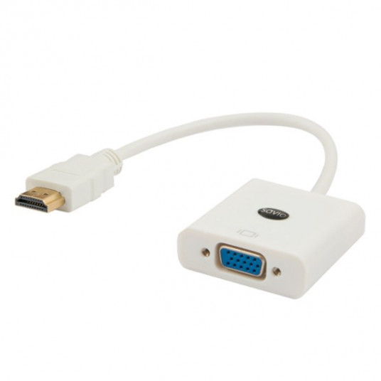  Savio CL-27 vaizdo kabelio adapteris VGA (D-Sub) HDMI A tipo (standartinis) Balta 