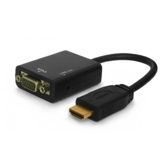  Savio CL-23 vaizdo kabelio adapteris VGA (D-Sub) HDMI A tipo (standartinis) Juoda 