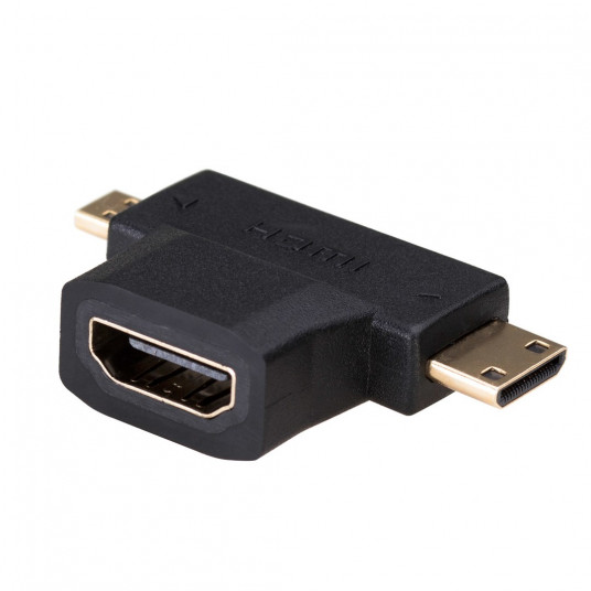  Akyga AK-AD-23 cable gender changer HDMI miniHDMI / microHDMI Juoda 